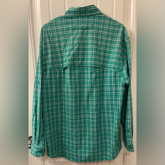 Duluth Trading Co Green Plaid Men's Vented Nylon Blend Outdoors Shirt - Medium - Picture 2 of 11